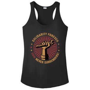 Solidarity Forever UAW Never Surrender UAW Union Strong Ladies PosiCharge Competitor Racerback Tank