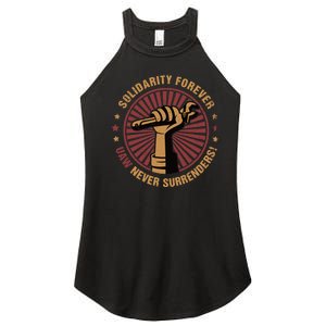 Solidarity Forever UAW Never Surrender UAW Union Strong Women's Perfect Tri Rocker Tank