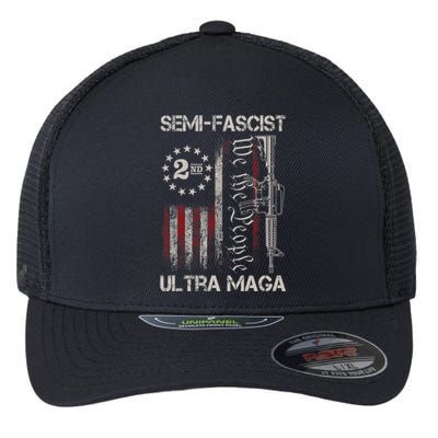 Semi Fascist Ultra Maga Political Humor Biden Quotes US Flag Flexfit Unipanel Trucker Cap