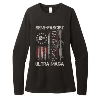 Semi Fascist Ultra Maga Political Humor Biden Quotes US Flag Womens CVC Long Sleeve Shirt