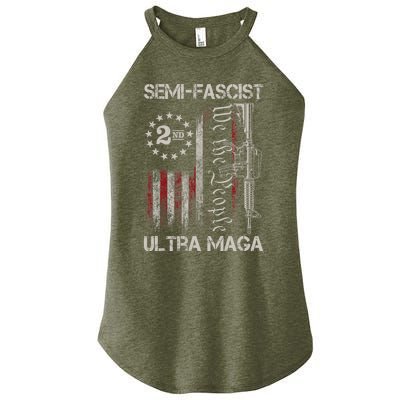 Semi Fascist Ultra Maga Political Humor Biden Quotes US Flag Women's Perfect Tri Rocker Tank