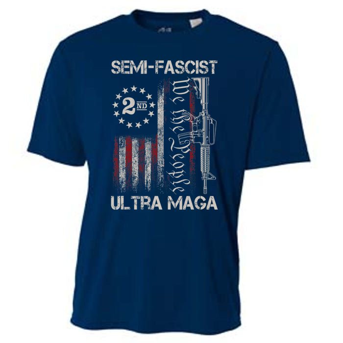 Semi Fascist Ultra Maga Political Humor Biden Quotes US Flag Cooling Performance Crew T-Shirt