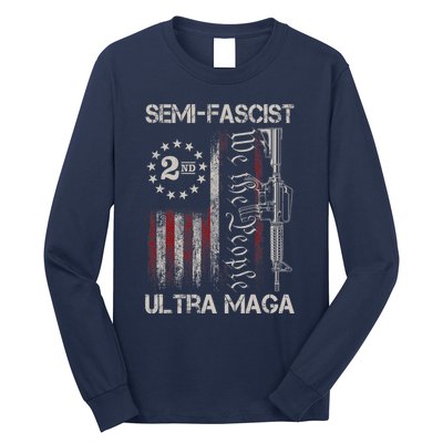 Semi Fascist Ultra Maga Political Humor Biden Quotes US Flag Long Sleeve Shirt