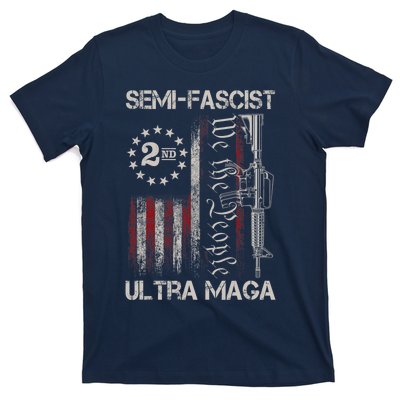 Semi Fascist Ultra Maga Political Humor Biden Quotes US Flag T-Shirt