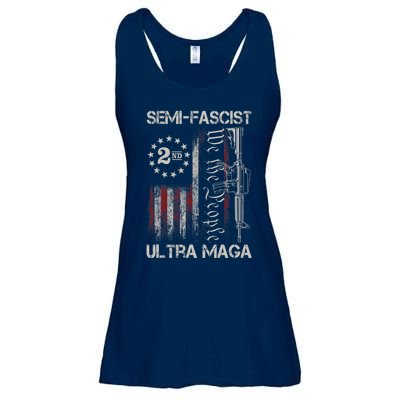 Semi Fascist Ultra Maga Political Humor Biden Quotes US Flag Ladies Essential Flowy Tank