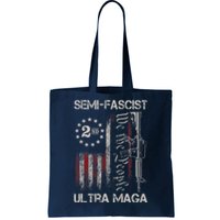 Semi Fascist Ultra Maga Political Humor Biden Quotes US Flag Tote Bag