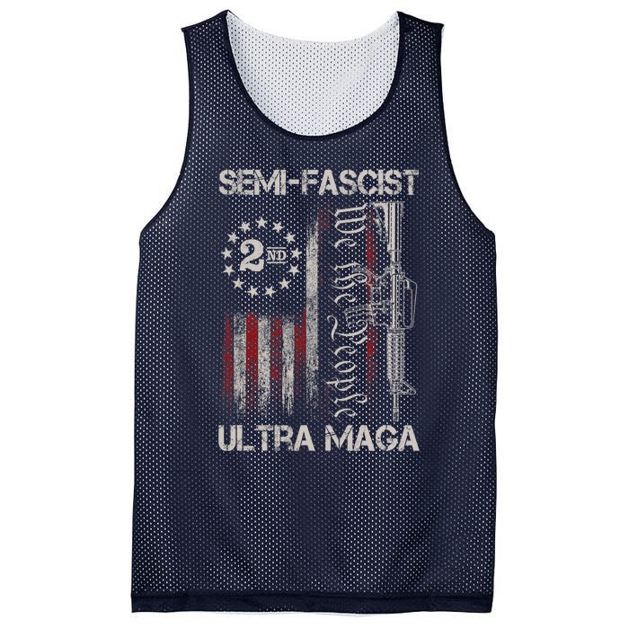 Semi Fascist Ultra Maga Political Humor Biden Quotes US Flag Mesh Reversible Basketball Jersey Tank