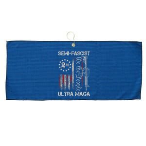 Semi Fascist Ultra Maga Political Humor Biden Quotes US Flag Large Microfiber Waffle Golf Towel