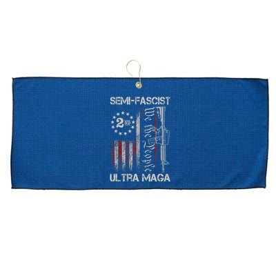 Semi Fascist Ultra Maga Political Humor Biden Quotes US Flag Large Microfiber Waffle Golf Towel