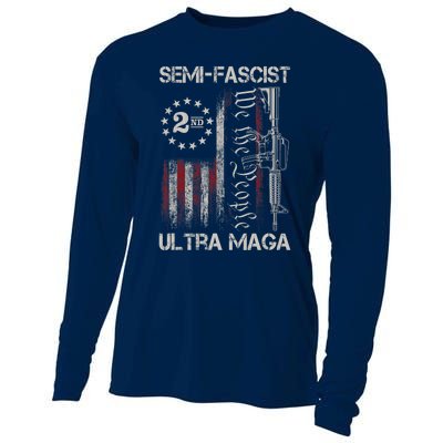 Semi Fascist Ultra Maga Political Humor Biden Quotes US Flag Cooling Performance Long Sleeve Crew