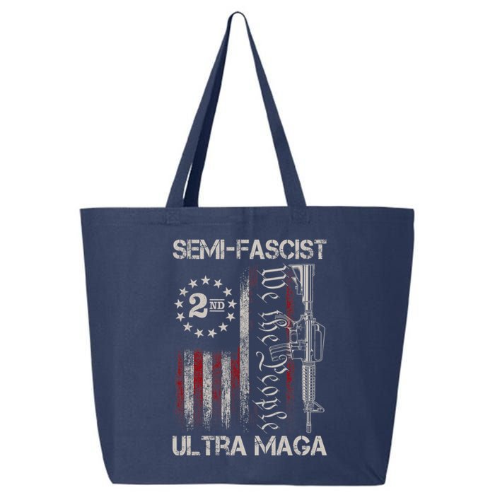 Semi Fascist Ultra Maga Political Humor Biden Quotes US Flag 25L Jumbo Tote