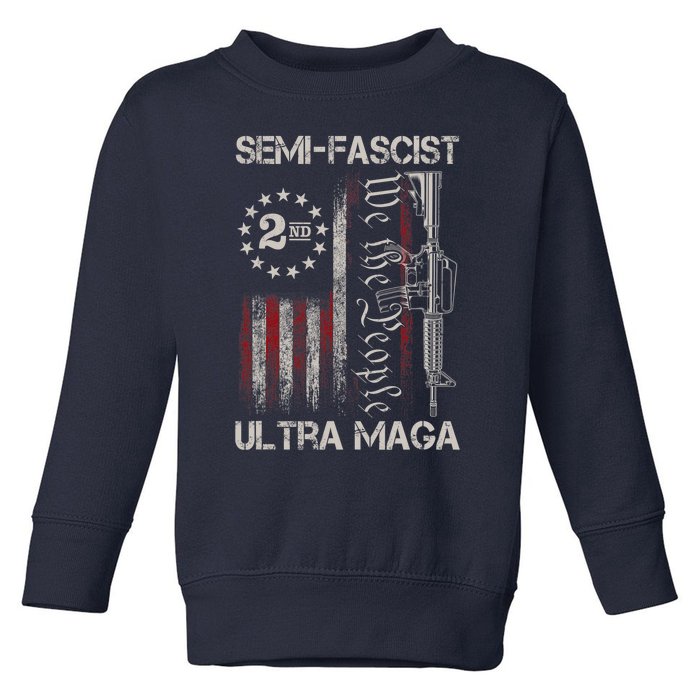 Semi Fascist Ultra Maga Political Humor Biden Quotes US Flag Toddler Sweatshirt