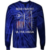 Semi Fascist Ultra Maga Political Humor Biden Quotes US Flag Tie-Dye Long Sleeve Shirt