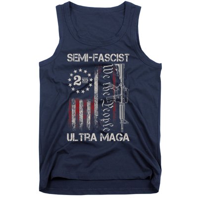 Semi Fascist Ultra Maga Political Humor Biden Quotes US Flag Tank Top