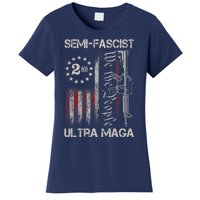 Semi Fascist Ultra Maga Political Humor Biden Quotes US Flag Women's T-Shirt