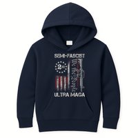 Semi Fascist Ultra Maga Political Humor Biden Quotes US Flag Kids Hoodie