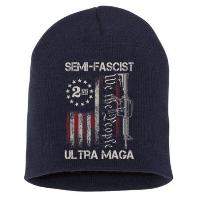 Semi Fascist Ultra Maga Political Humor Biden Quotes US Flag Short Acrylic Beanie