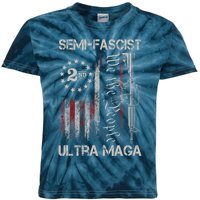 Semi Fascist Ultra Maga Political Humor Biden Quotes US Flag Kids Tie-Dye T-Shirt