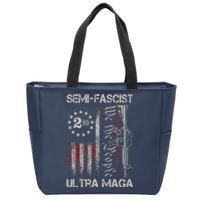 Semi Fascist Ultra Maga Political Humor Biden Quotes US Flag Zip Tote Bag