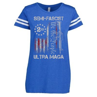 Semi Fascist Ultra Maga Political Humor Biden Quotes US Flag Enza Ladies Jersey Football T-Shirt