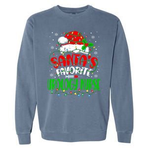 Santa Favorite Urology Nurse Christmas Urologist Nurse Gift Garment-Dyed Sweatshirt