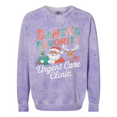 SantaS Favorite Urgent Care Clinic Christmas Colorblast Crewneck Sweatshirt