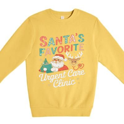 SantaS Favorite Urgent Care Clinic Christmas Premium Crewneck Sweatshirt