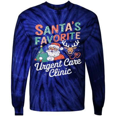 SantaS Favorite Urgent Care Clinic Christmas Tie-Dye Long Sleeve Shirt