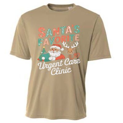 SantaS Favorite Urgent Care Clinic Christmas Cooling Performance Crew T-Shirt