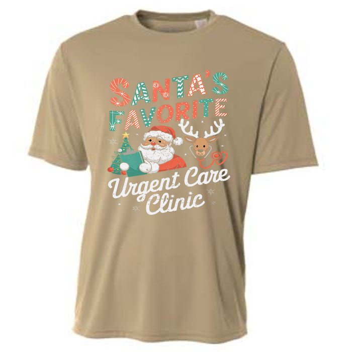 SantaS Favorite Urgent Care Clinic Christmas Cooling Performance Crew T-Shirt