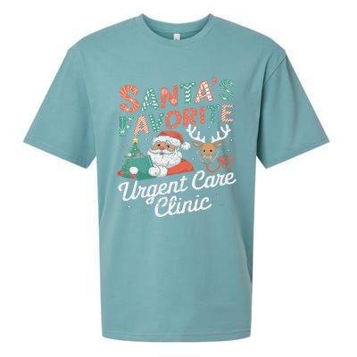 SantaS Favorite Urgent Care Clinic Christmas Sueded Cloud Jersey T-Shirt