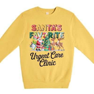 SantaS Favorite Urgent Care Clinic Merry Christmas Premium Crewneck Sweatshirt