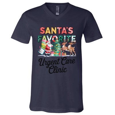 SantaS Favorite Urgent Care Clinic Merry Christmas V-Neck T-Shirt