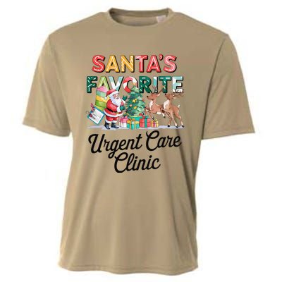 SantaS Favorite Urgent Care Clinic Merry Christmas Cooling Performance Crew T-Shirt