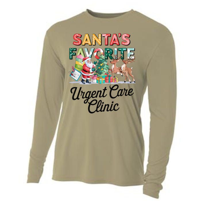 SantaS Favorite Urgent Care Clinic Merry Christmas Cooling Performance Long Sleeve Crew