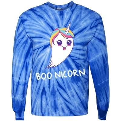 Scary Funny Unicorn Boonicorn Ghost Halloween Costume Gift Tie-Dye Long Sleeve Shirt