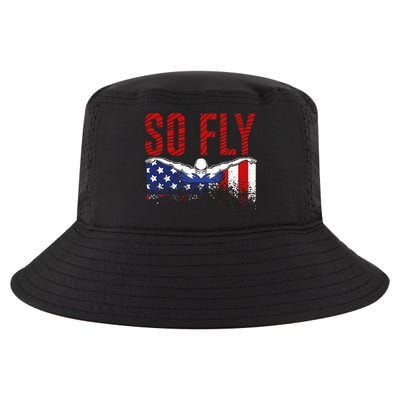 So Fly USA Swimming Team Sports Athlete US Swim Aquatic Cool Comfort Performance Bucket Hat