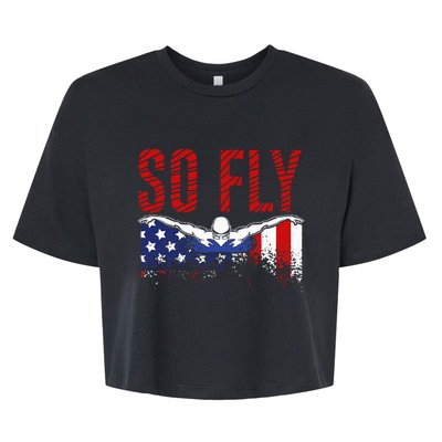 So Fly USA Swimming Team Sports Athlete US Swim Aquatic Bella+Canvas Jersey Crop Tee