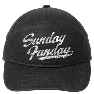 Sunday Funday Vintage Fun Day Sports Design Tee 7-Panel Snapback Hat