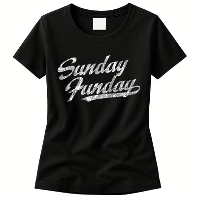 Sunday Funday Vintage Fun Day Sports Design Tee Womens T-Shirt