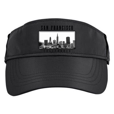 San Francisco Vintage Skyline California San Francisco Gift Adult Drive Performance Visor