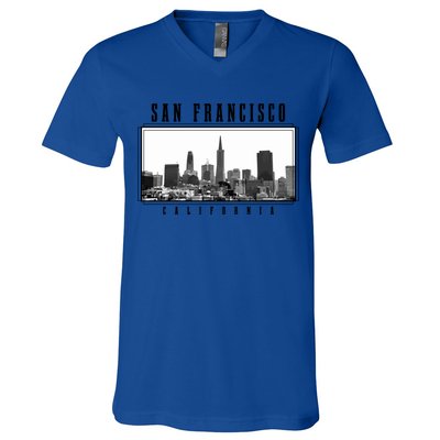 San Francisco Vintage Skyline California San Francisco Gift V-Neck T-Shirt