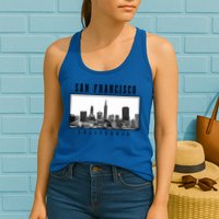 San Francisco Vintage Skyline California San Francisco Gift Womens Tank Top