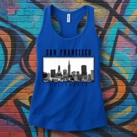 San Francisco Vintage Skyline California San Francisco Gift Womens Tank Top