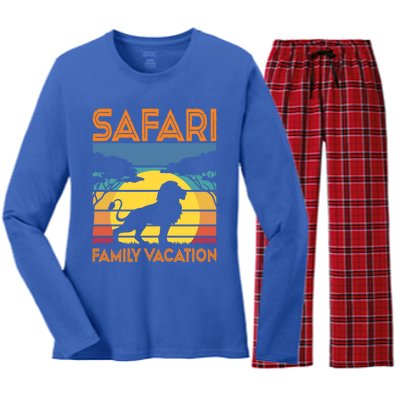 Safari Family Vacation Gift Women's Long Sleeve Flannel Pajama Set 