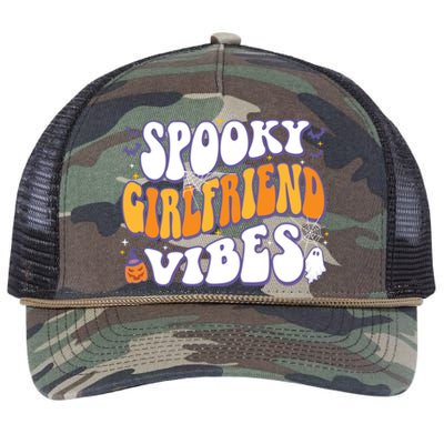 Spooky Friend Vibes Halloween Gift Retro Rope Trucker Hat Cap