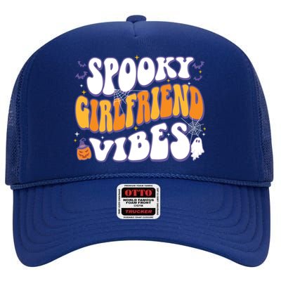 Spooky Friend Vibes Halloween Gift High Crown Mesh Back Trucker Hat