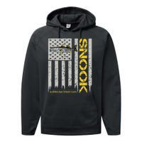 Snook Fisherman Vintage Style American Flag Snook Art Fish Performance Fleece Hoodie