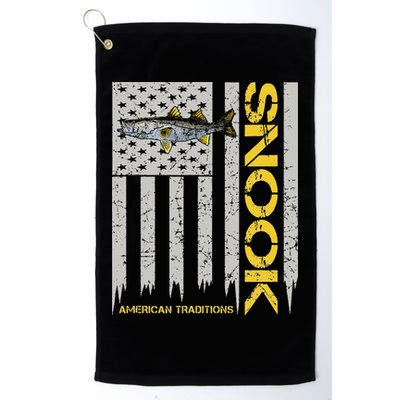 Snook Fisherman Vintage Style American Flag Snook Art Fish Golf Towel