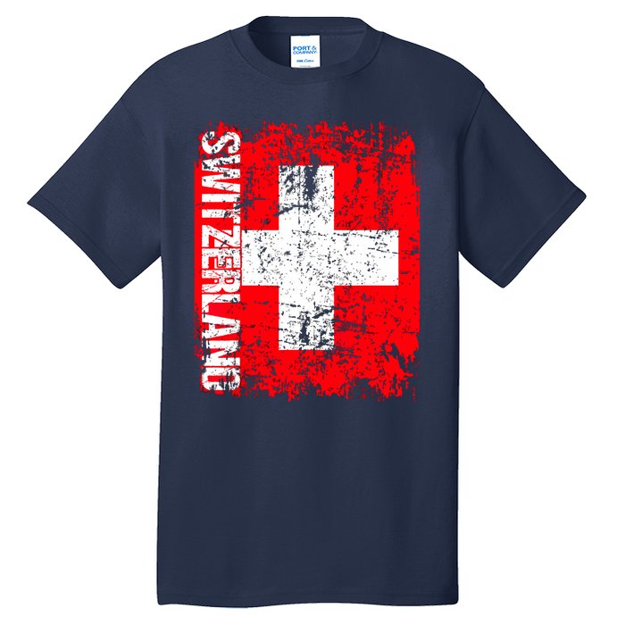 SWITZERLAND Flag Vintage Distressed SWISS Tall T-Shirt